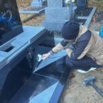 各務原市飛鳥墓地　新しいお墓の建立　③デザイン墓石建立2